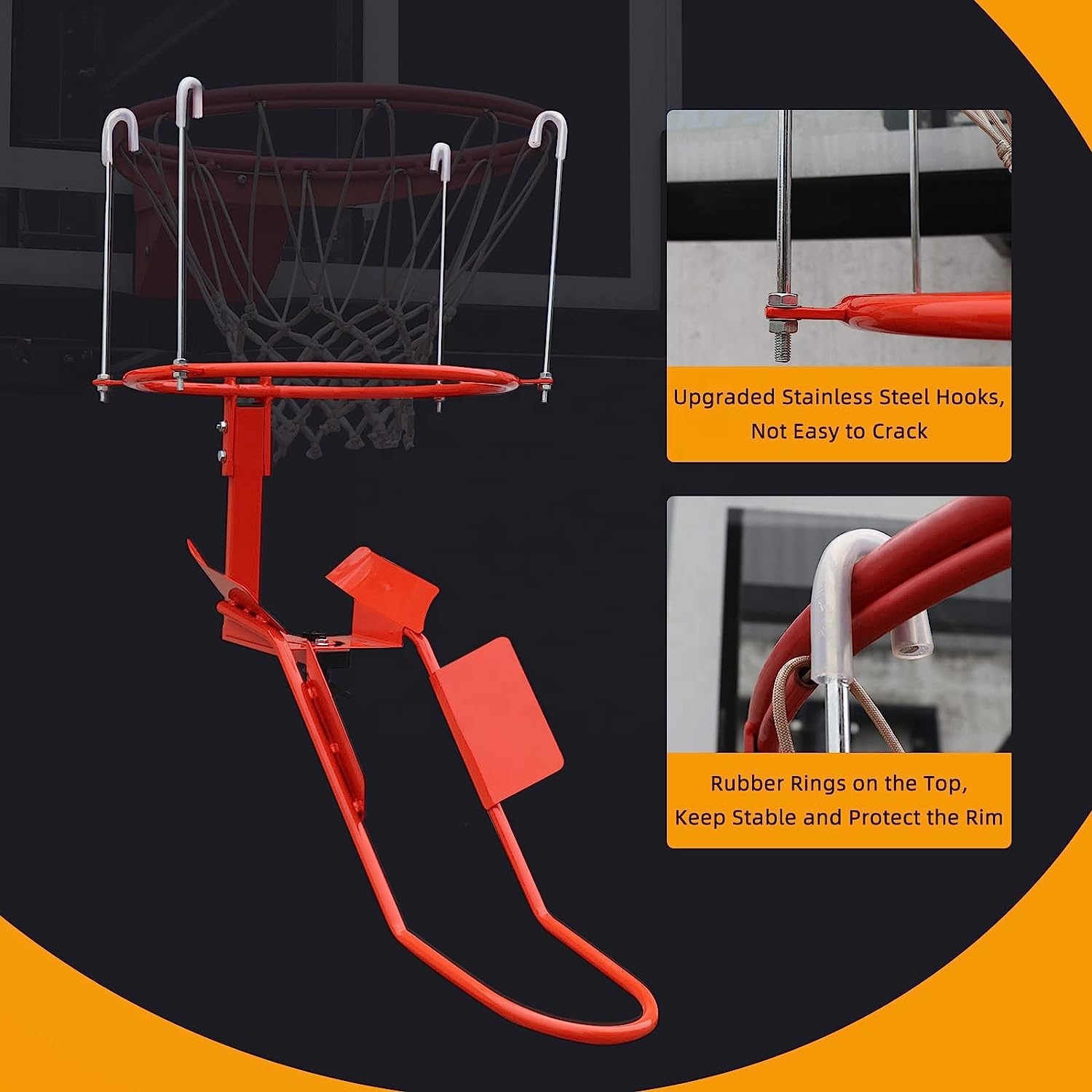 Heavy Equipment Training - Robuste Basketball-Rücklaufbefestigung aus Stahl, Hoop Shot-Trainingsausrüstung