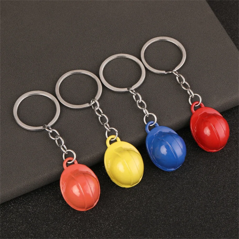 Heavy Equipment Keychain - Bunte 3D Sicherheit Hut Schlüsselbund Metall
