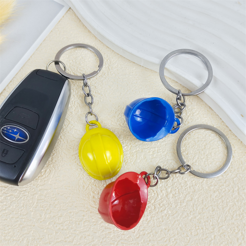 Bunte 3D Sicherheit Hut Schlüs – Heavy Equipment Keychain Bewertung und Preis